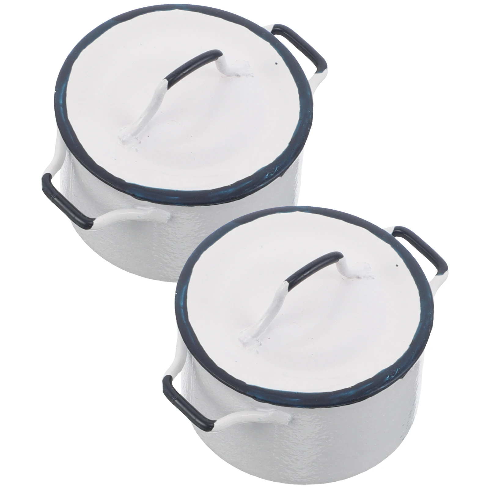 2 قطعة تجهيزات المطابخ المصغرة الأزرق الحواف الأبيض صلصة الأواني 1:12 مقياس لدمية اكسسوارات المطبخ المشهد الديكور