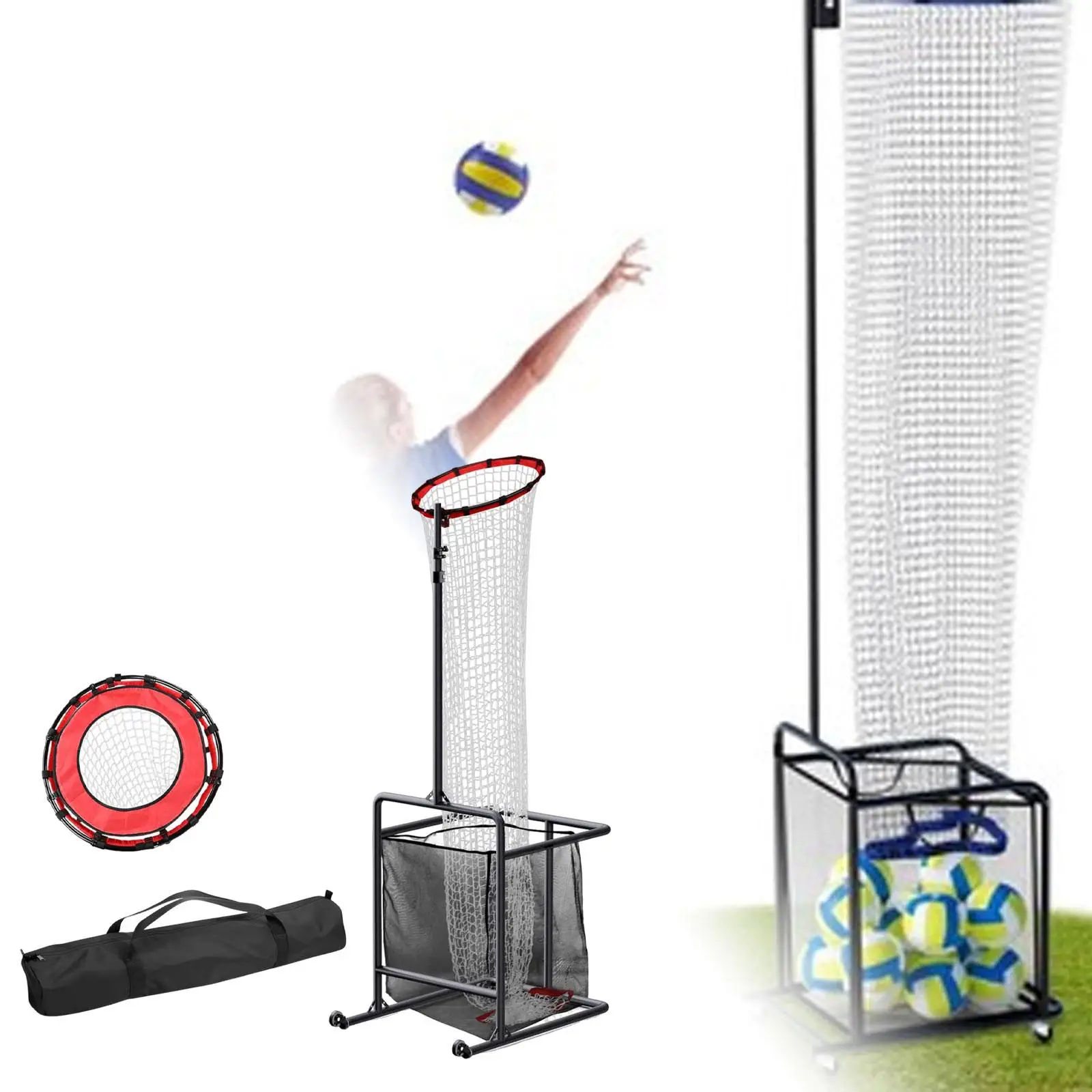 

Volleyball Setter Training Net with Wheels Indoor Outdoor Training Equipment