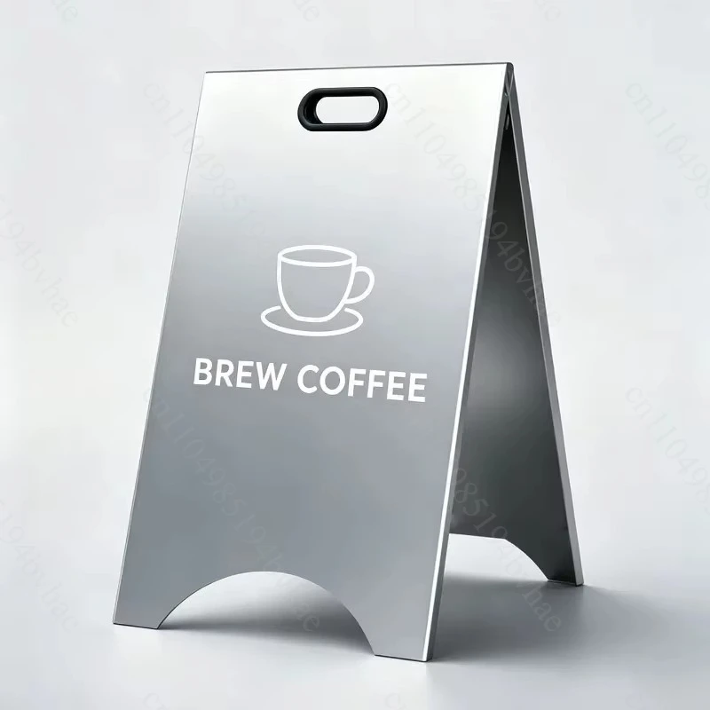 Mirror Stainless Steel Display Board, Floor-to-ceiling Folding A-shaped Board Billboard, Vertical Display Rack At The Outdoor