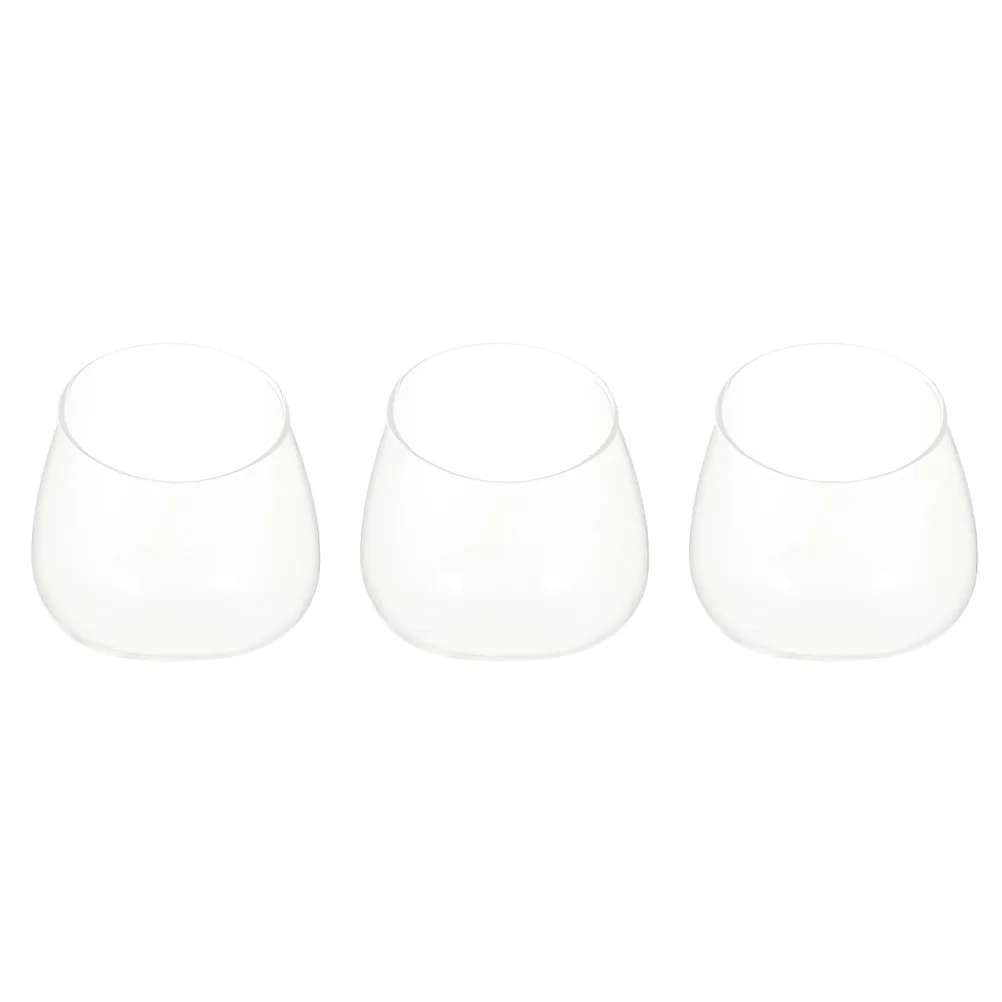 

3Pcs Glass Cut Ecological Bottle Succulent Vase Decorative Accent for Small Plants Micro Landscape Glass Bottle Ornament