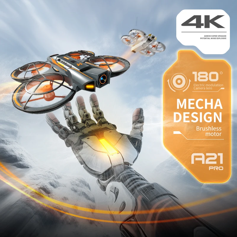 KBDFA A21 Pro Drone Professional 4K Aerial Avoiding Obstacle Drone FPV Remote Control Brushless Mecha Design Optical Flow Drone