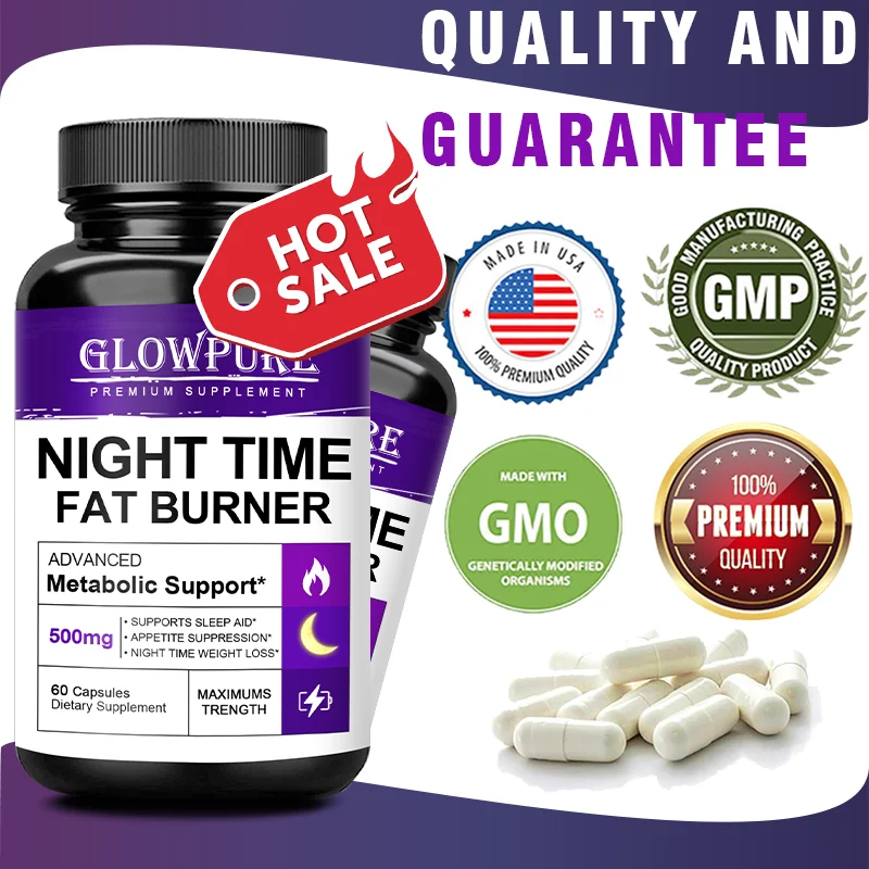 Boost Metabolism & Suppress Appetite with Night Time Fat Burner - Healthy Weight Management Capsules for Weight Loss
