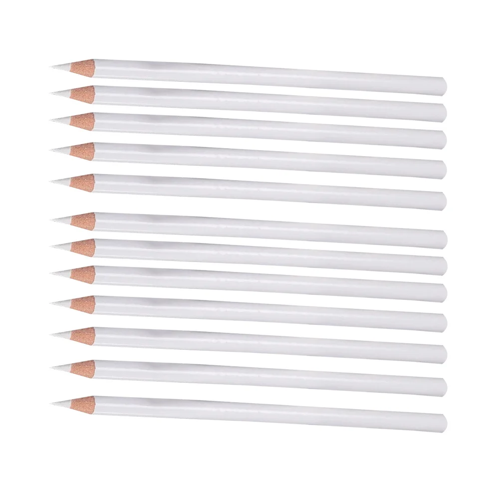 12 Pcs Special White Pencil Nail Gems Dotting Bamboo Wooden Manicure Colored Pencils