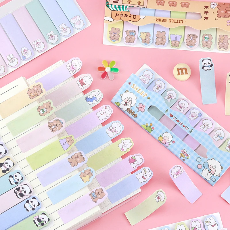120Pcs Cartoon Animal Memo Pad Sheets Sticky Notes To Do List Planner Stickers Decor Office Cute Learning Memo Bookmark Paste