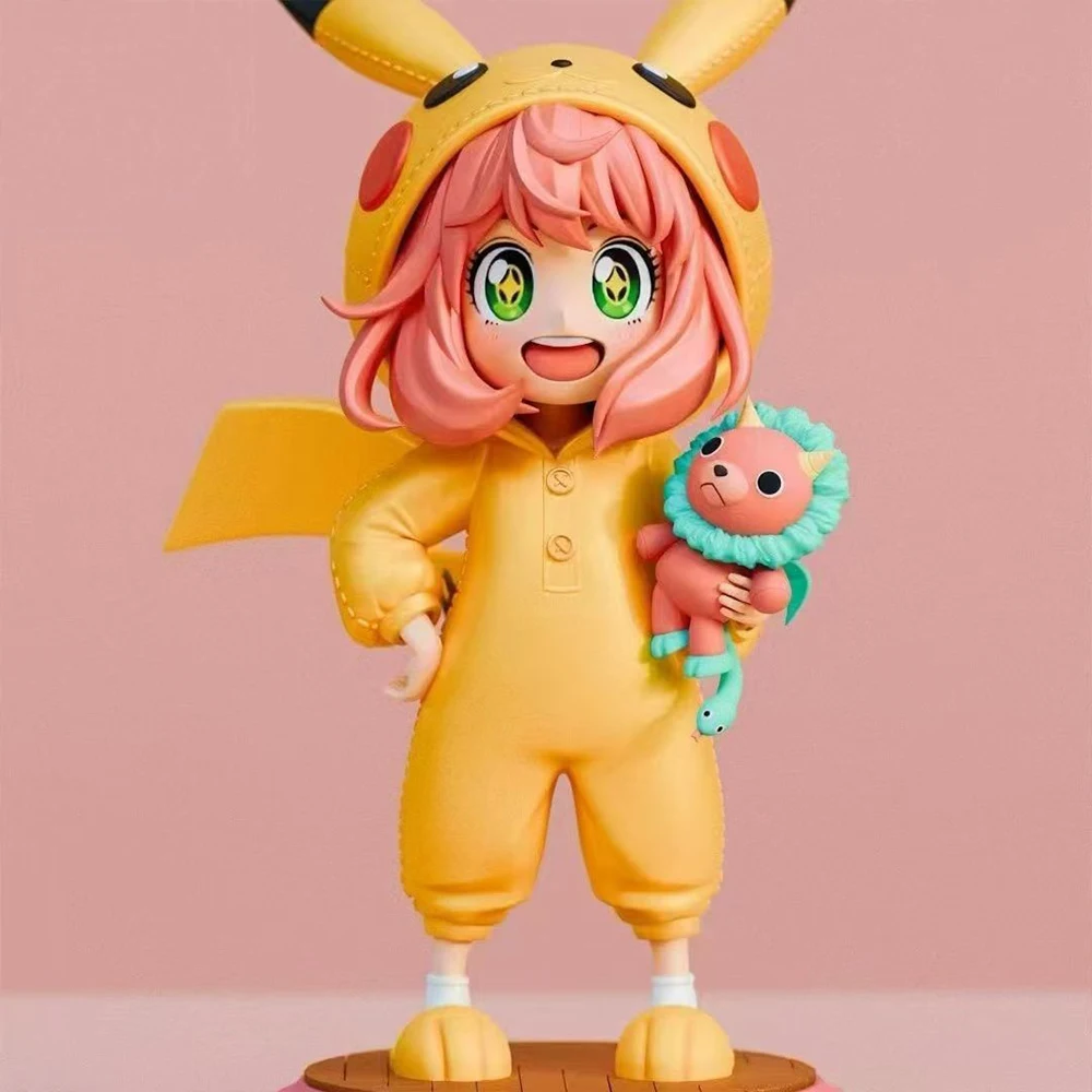 Kawaii Anya Forger X Pikachu Cosplay Cute Q Version Figure Spy X Family Anime Figurine Collectible Doll Perfect Gift for Fans view 2