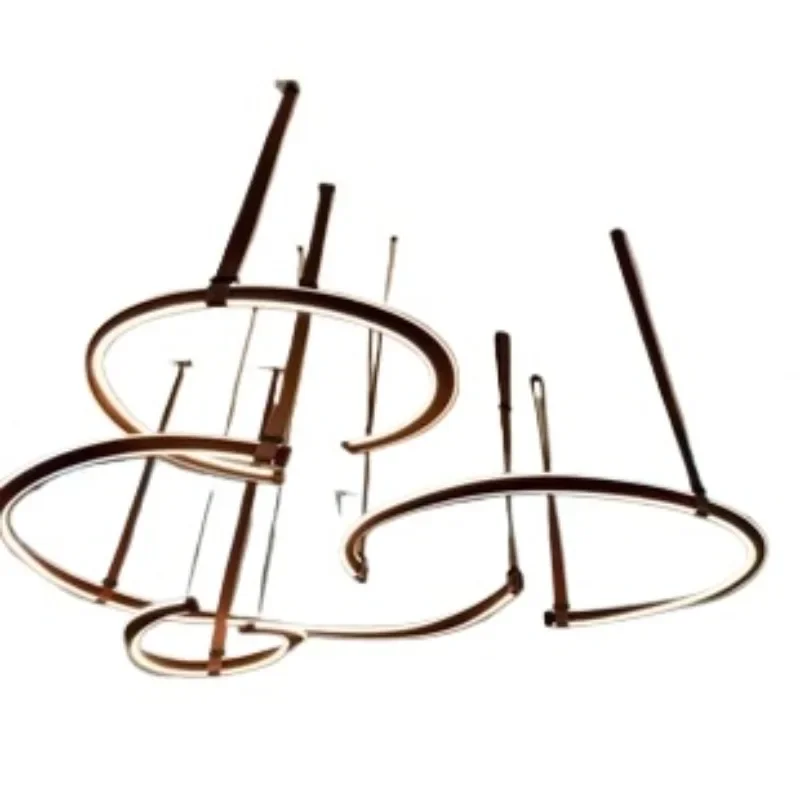 

2025 new dining table long crystal chandelier light luxury designer lobby front desk bar restaurant shop lighting