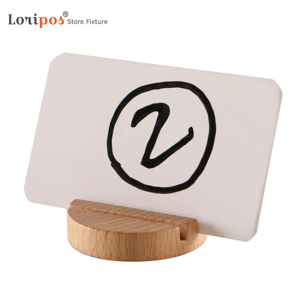 Table Sign Holder Wooden Base Clear Wedding Table Sign Number Place Card Display Stand For Restaurant Hotel