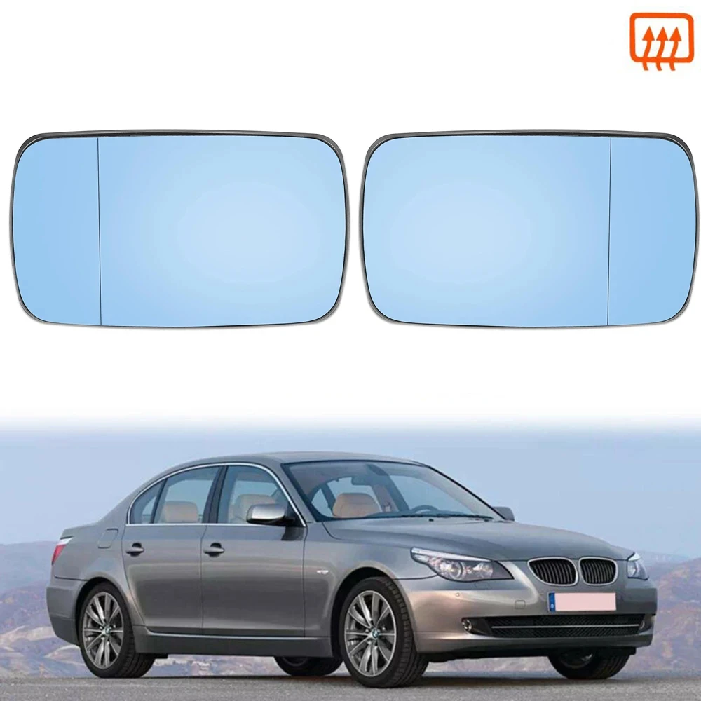 

For BMW 3 5 Series E39 E46 320i 330i 325 525i 1997-2005 Left Right Door Side Wing Mirror Glass Heated Blue Rear View Rearview