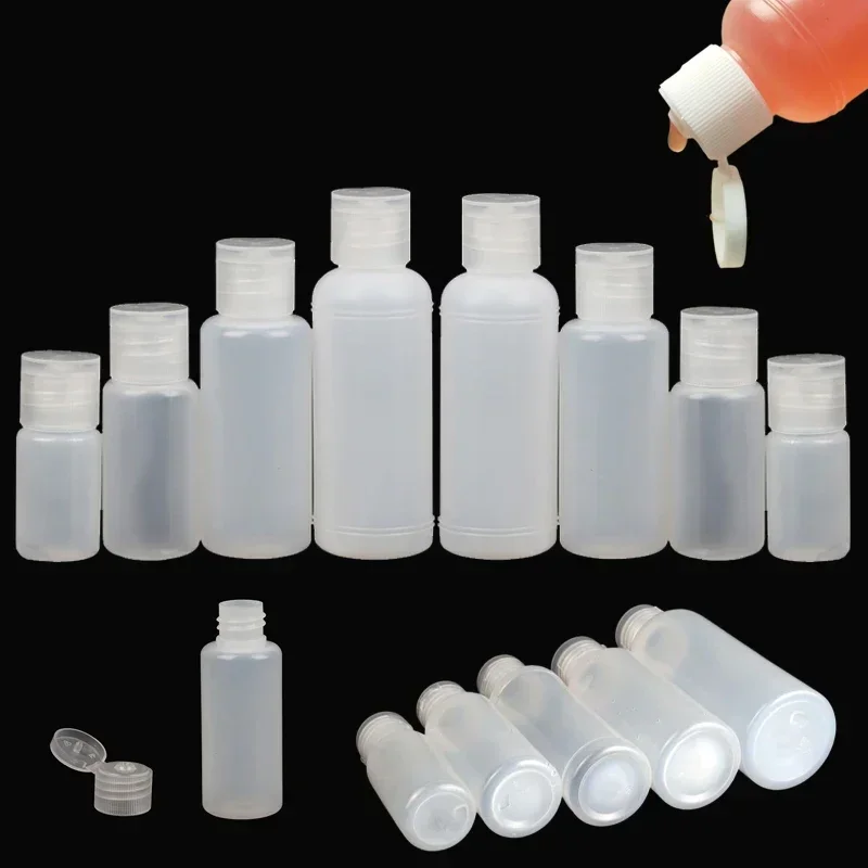 10Pcs 10ml-50ml Empty PE Plastic Squeeze Bottles w/ Flip Cap Refillable Travel Containers For Shampoo Conditioner Lotion Creams