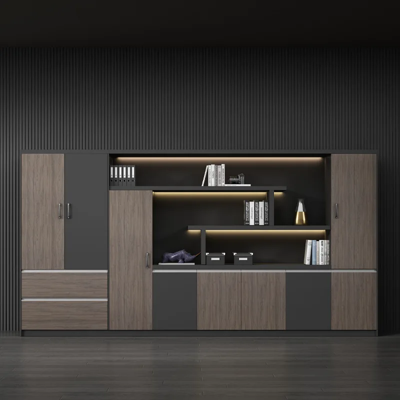 Boss File Cabinet Data Cabinet Office Locker Modern Office Background File Bookcase Wooden Display