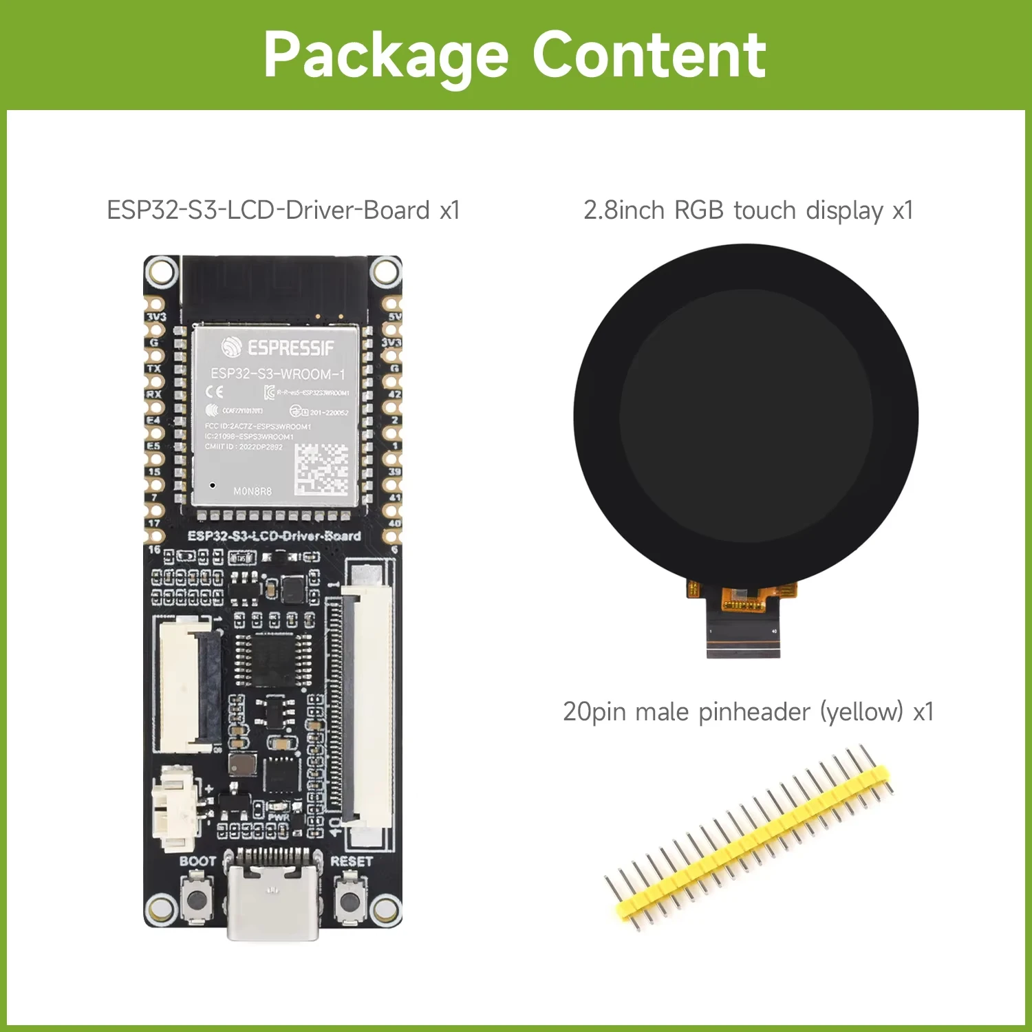 Płytka sterująca ESP32-S3-LCD-Driver-Board RGB LCD, 32-bitowy 240MHz dwurdzeniowy procesor LX7, 8MB PSRAM i Flash, obsługa WiFi