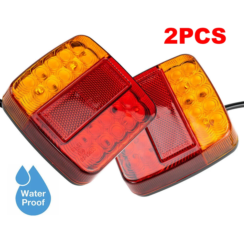 

2Pcs Taillight Turn Signal Indicator Super Bright 12V 26 LED Tail Light Rear Reverse Brake Stop Lamp for Trailer Truck Caravan