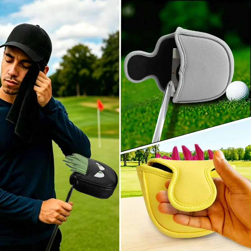 Golf Mallet Putter Cover, Cartoon Funny Soft Lined, Easy to Clean, Universal Square Head Protector Fits Most Mallet Putters