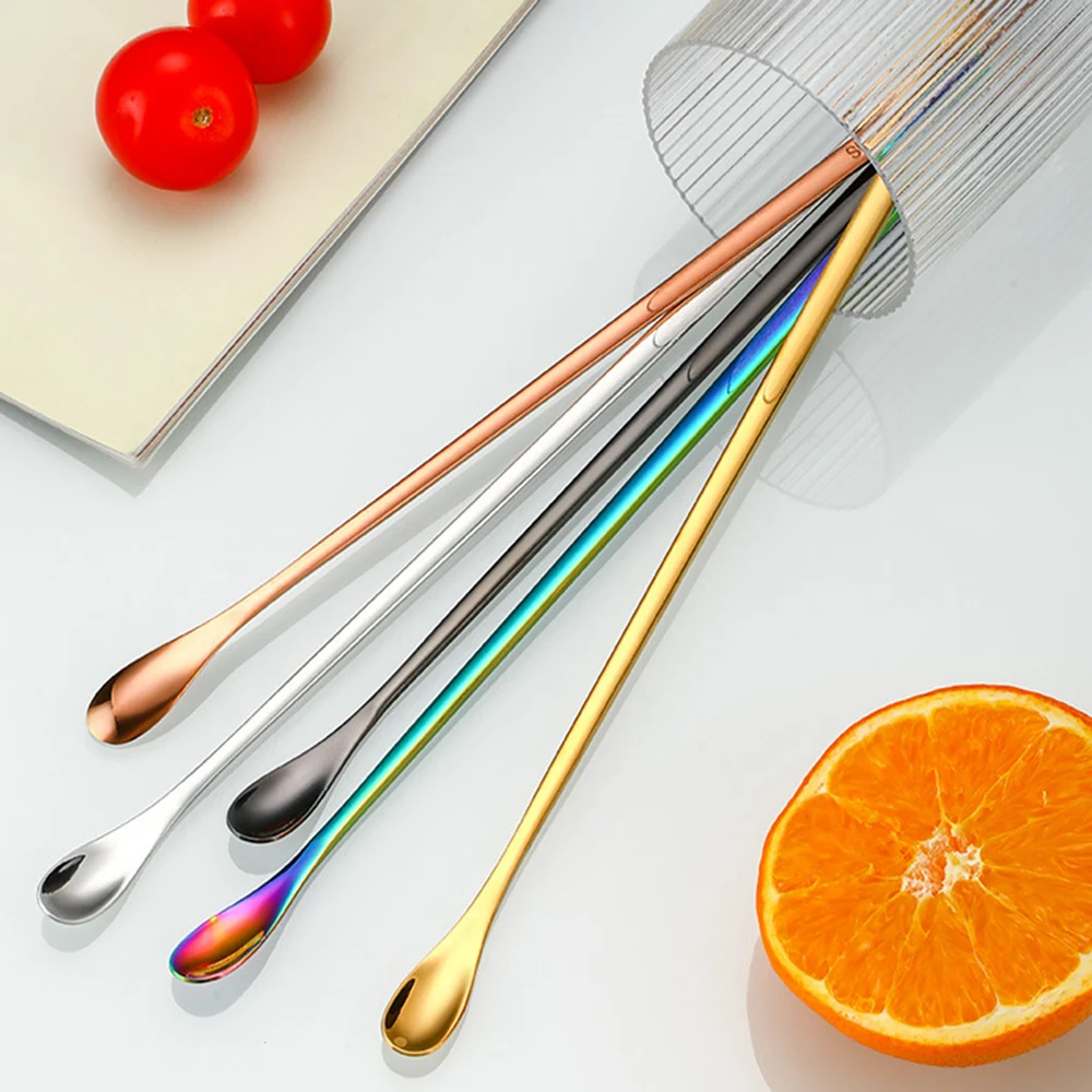 4Pcs 7.68inch Stirring Spoon Stainless Steel Food Grade Coff
