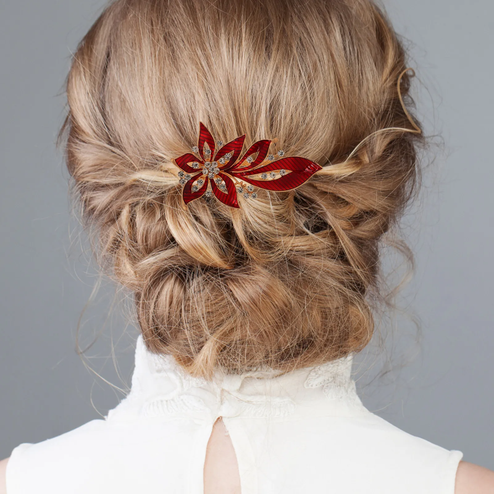 

Hairpin Accessories with Rhinestone for Women High Quality Alloy Leaf Shape Elegant Stylish Wedding Birthday Gifts
