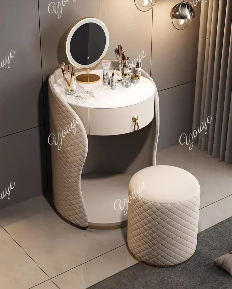

H C Light Luxury Solid Wood Makeup Table Storage Cabinet Integrated Modern Simple Bedroom Advanced Dressing Table