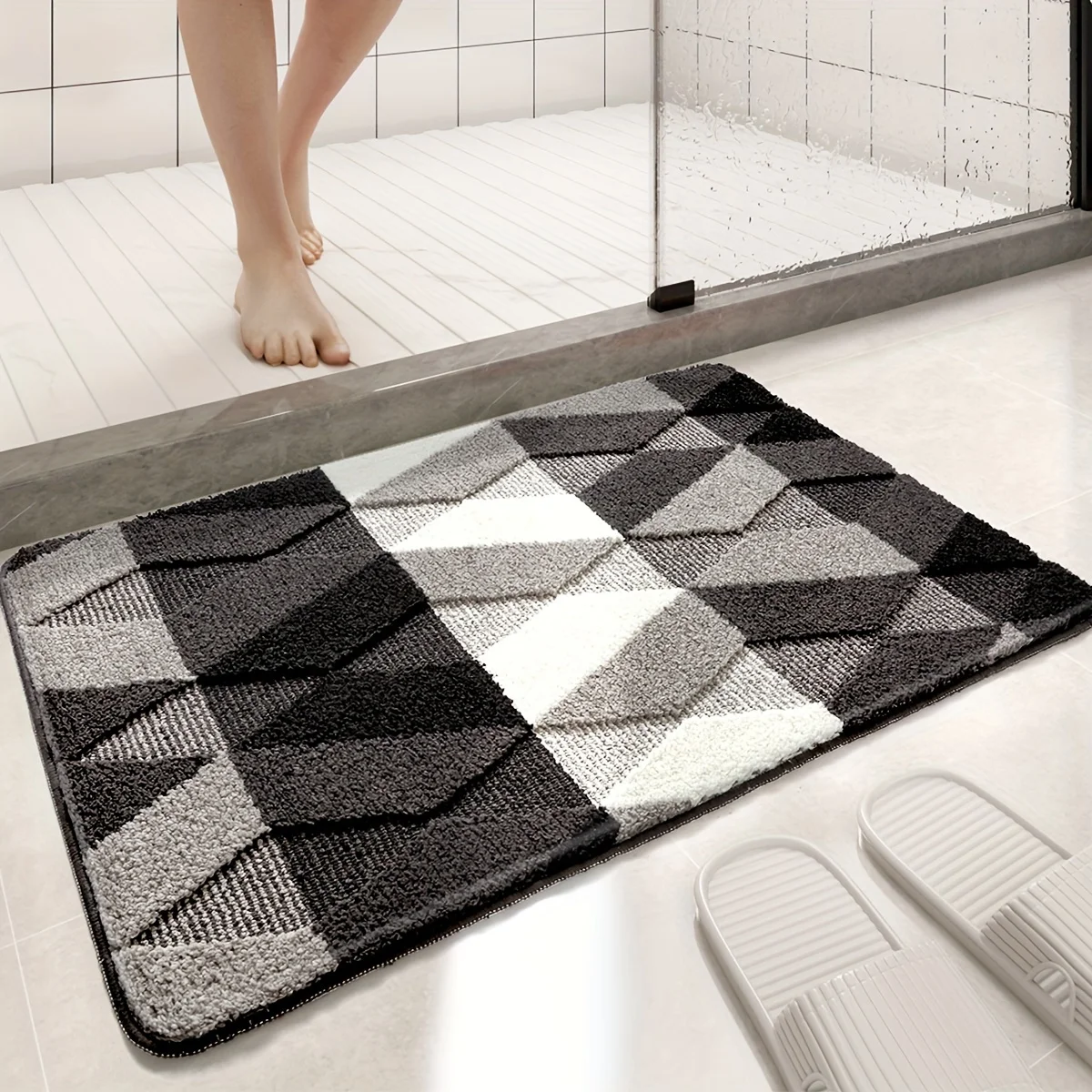 1pc Extra Large Soft Absorbent Bathroom Rug Mat - Non-Slip, Comfortable, Washable, and Quick-Drying - Perfect for Bathroom Floor