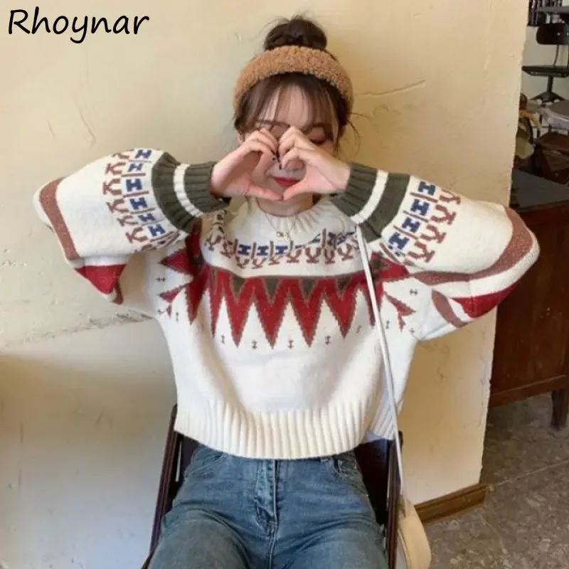 

Striped Pullovers Women Sweater Vintage Aesthetics Designer Harajuku High Street Korean Fashion Knitwear O-neck Y2k Clothes Chic