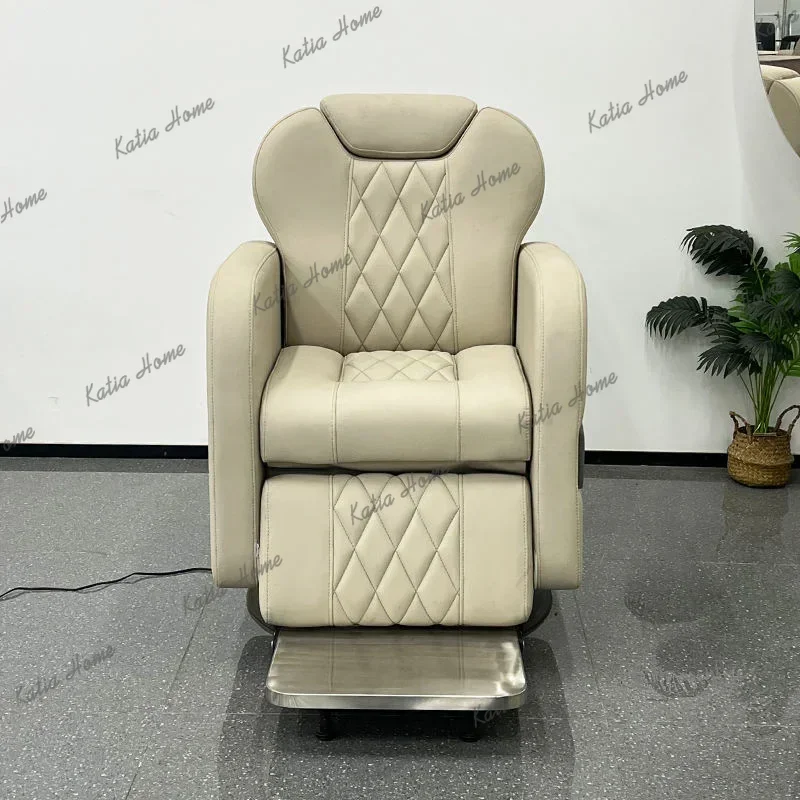 LSNovel Electric Reclining Barber Chair with Customizable LOGO 180° Flat Lying Salon Chair for Salon Shop