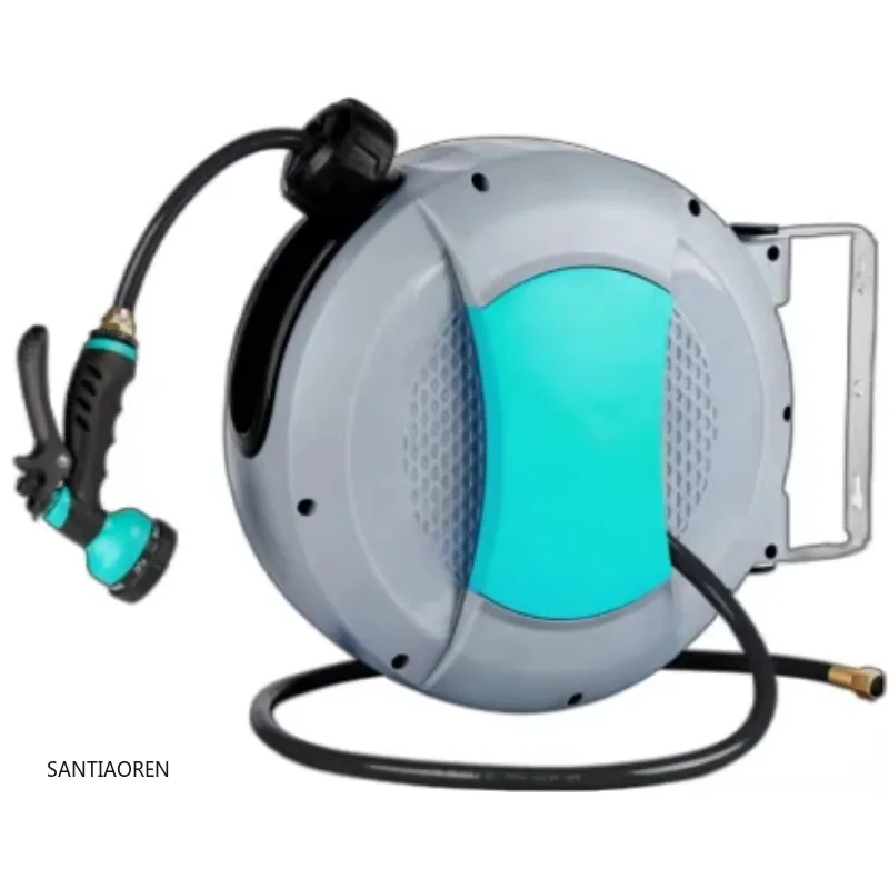 

2025Wall Mounted Retractable Automatic Garden Water Hose Reel 10M Plastic Outdoor Green Support Washing Car