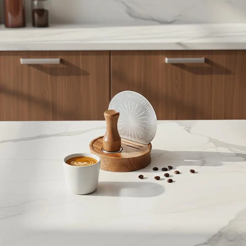 Espresso Puck Screen Magnetic Supplies With Wood Handle 51/53/58mm Stainless Steel Coffee Filter Mesh Magnetic Extractor Tools