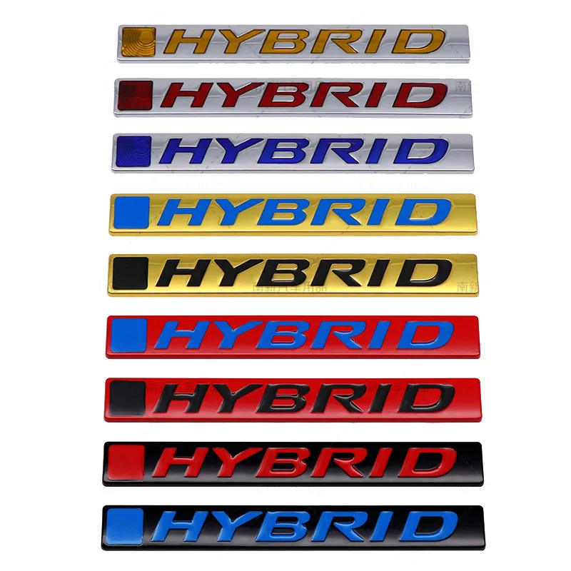 3D HYBRID Logo Car Sticker Front Grille Emblem Rear Trunk Badge For Honda Accord Jazz CRV Civic City Odyssey HRV Crosstour Pilot