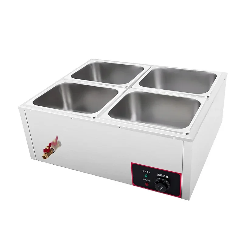 Four-Compartment Warm Lunch Box for Catering Services, Stainless Steel Electric Heated Soup Pot for Commercial Use