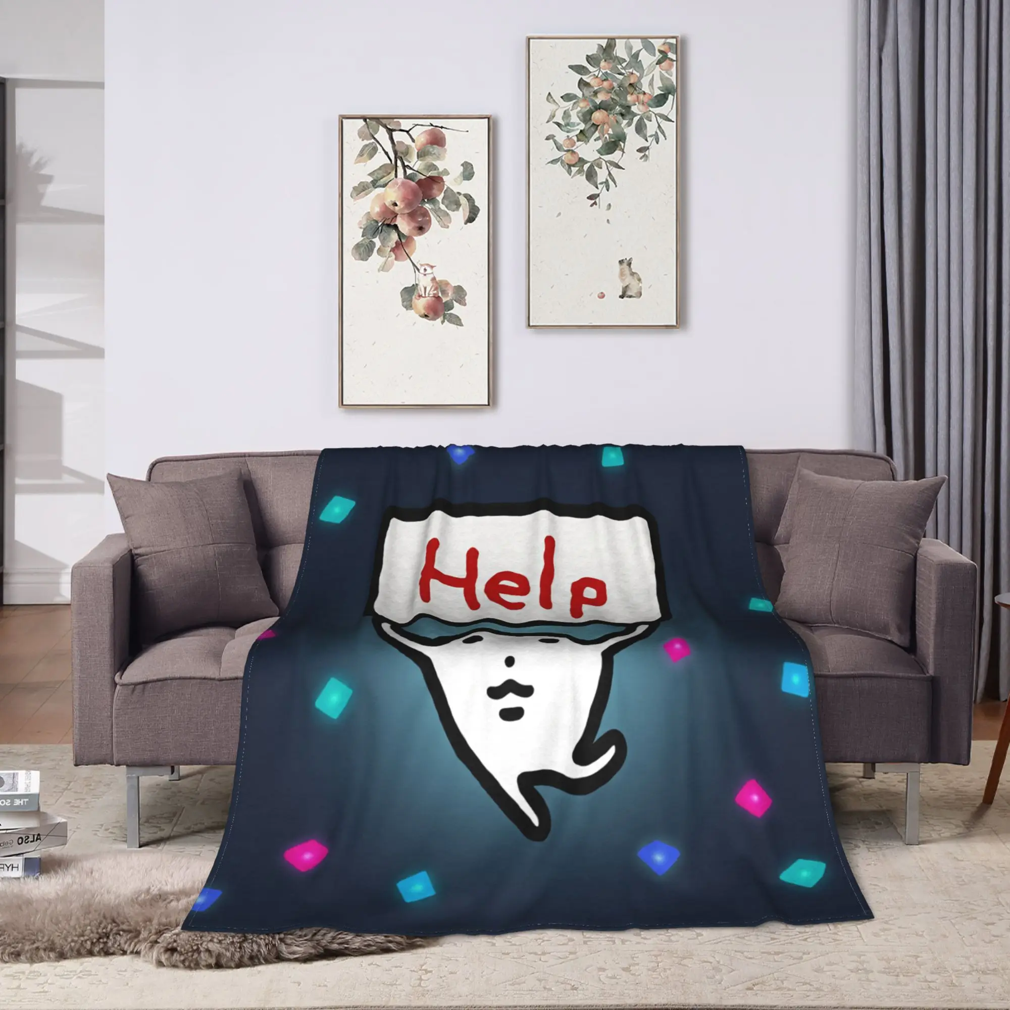 Cute P-Pumupuz Blanket Quality Super Soft  Bedding Throws Autumn Camping Living Room Pattern Bedspread