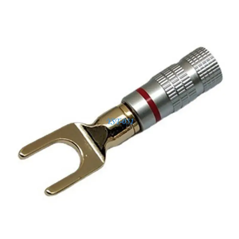 

E15A Gold Banana Plugs Y Fork Speaker Adapter Sound Equipment Adapter for Enthusiasts