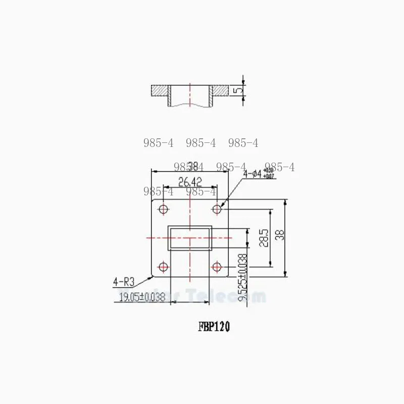BJ120 WR75 Waveguide to Coaxial Adapter 9.84-15GHz Low VSWR 1.2