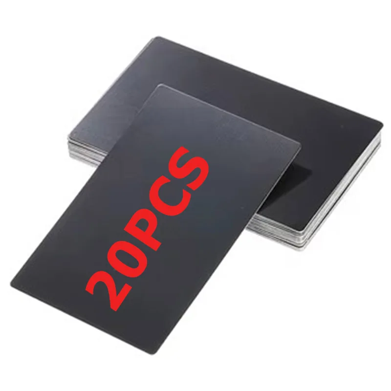 20pcs 금속 카드 조각 공백 조각사 레이저 조각 DIY 카드에 대 한 다목적 알루미늄 두께 명함 공백