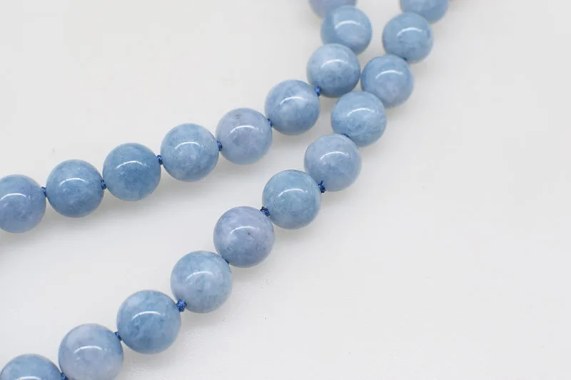 ligtht blue  jade round 12mm 14mm  necklace 17inch  wholesale beads nature FPPJ woman 2017