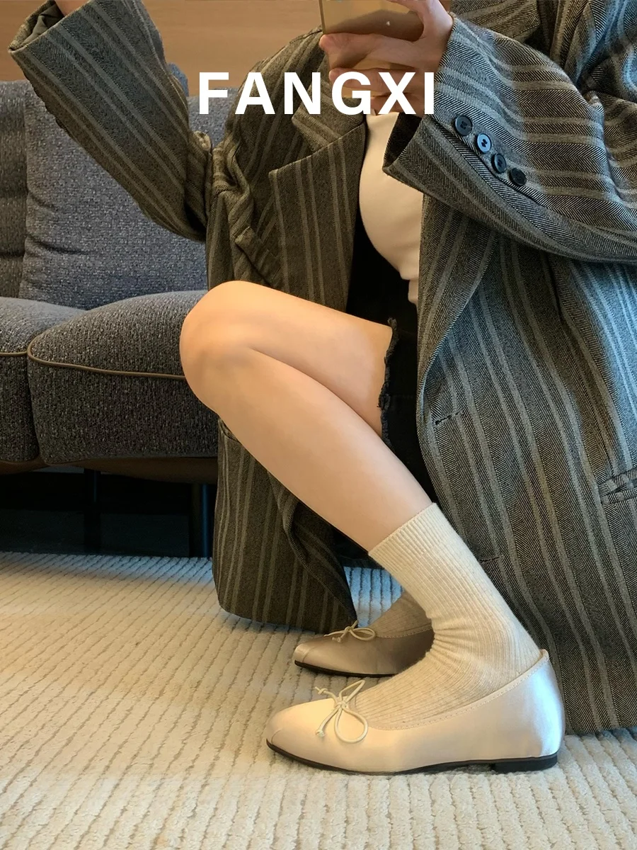 2026-new-round-head-silk-velvet-flat-bot-single-oes-women-low-cut-oes-increased-height-ballet-oes-korean-sle-faion