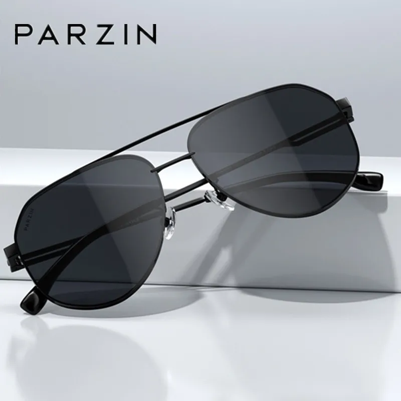 PARZIN Fashion Polarized Sunglasses Male Pilot Nylon Lens Driver Driving Sun Glasses Men Anti-ultraviolet Eyewear 8359