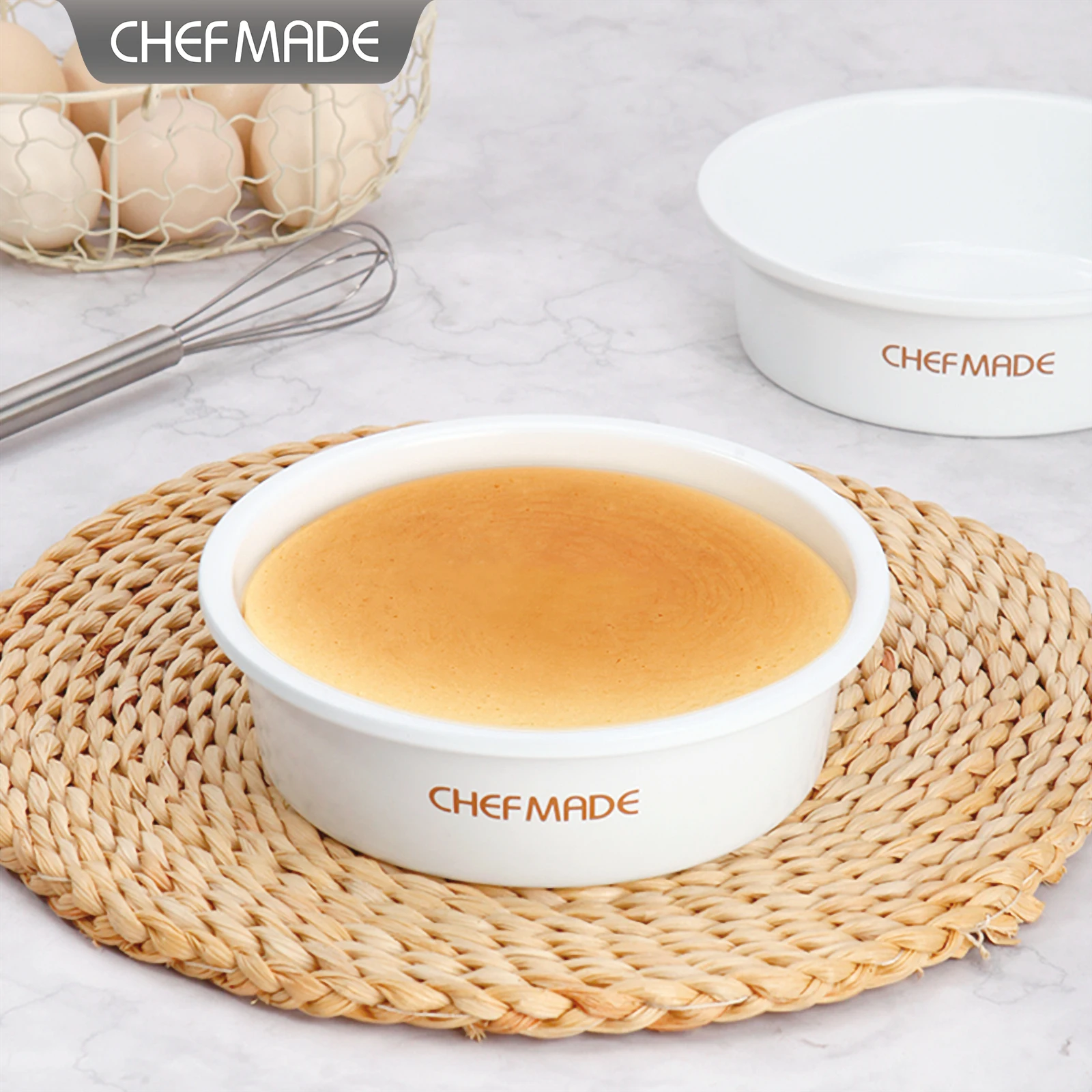6inch Round Non-Stick Cheesecake Mold, CHEFMADE Household Baking Pan for Light Cheese Cake, Rice Cake & Steamed Cake