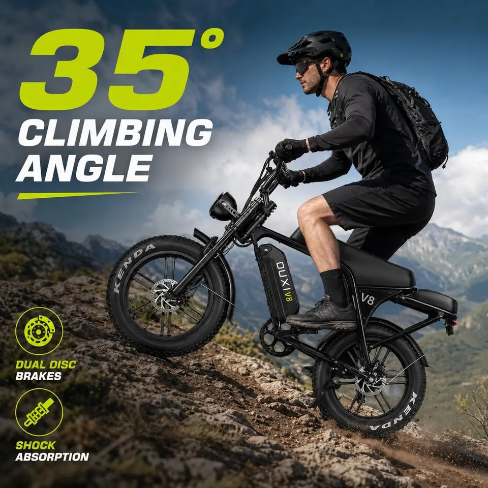 V8 Electric Bike for Adults/Teens, 16"/20" Fat Tire E Dirt Bike with 36V/48V | 10.4/15/30AH Removable Battery, 35-60 Miles image 11