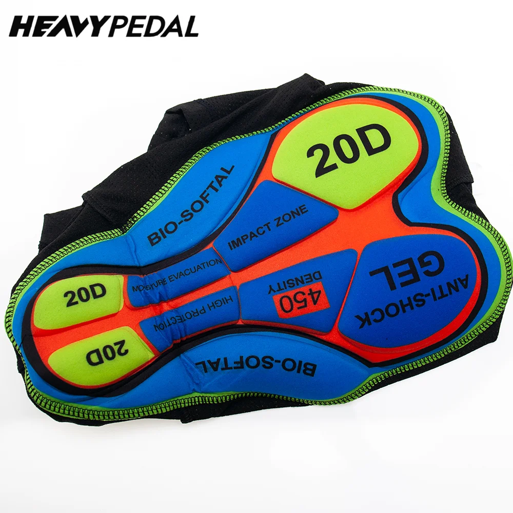 Heavypedal Men Cycling Bib Shorts Gray&Black 20D Gel Pad Mountain Bike Shorts High End Outdoor Breathable Bike Tight Knicker