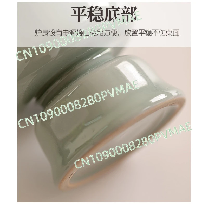 High Temp Electronic Aromatherapy Burner Timed Ceramic Incense Burner Dry Burn Resistant Agarwood Carbonized Fragrance