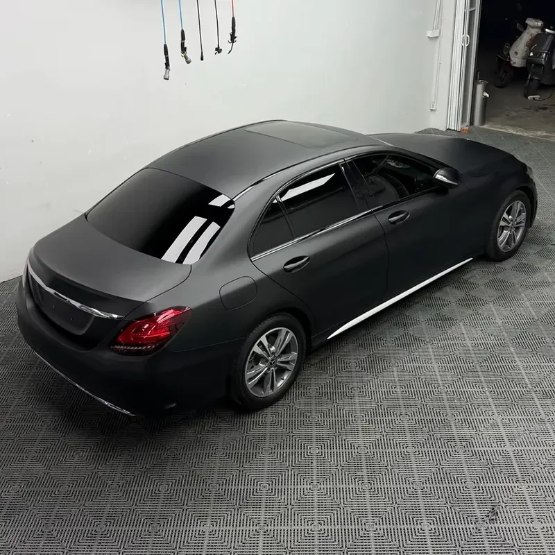 Wholesale Satin Matte Black Self Adhesive PVC Wrap Roll 1.52*17m Width Durable for Car Truck SUV Color Change Vinyl