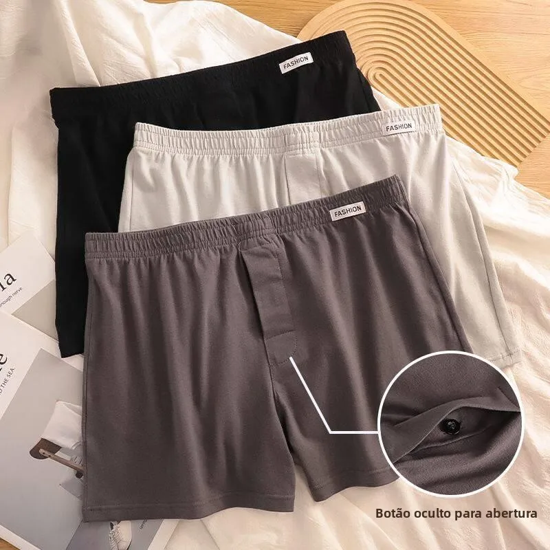 cuecas-masculinas-de-algodao-puro-soltas-calcoes-esportivos-para-meninos-calcoes-boxer-com-abertura-de-botao-nas-quatro-pon