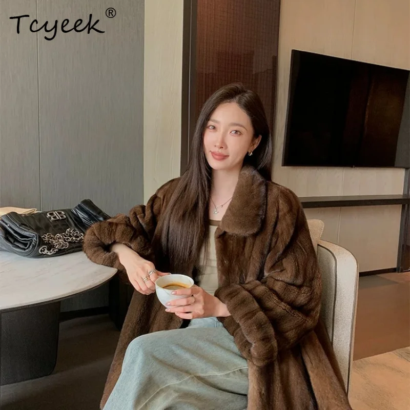 

Tcyeek Natural Whole Mink Fur Coat Woman Winter Clothes Womens Coats Luxury Real Fur Warm Jacket Fashion 2026 Пальто Женское