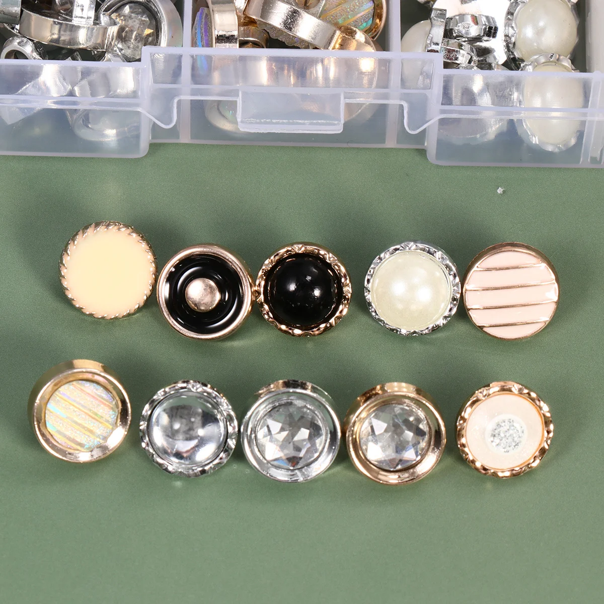 

Pearl Button Set Round Diy Sewing Buttons For Clothing Shirt Decor Plastic Fastener Button Set