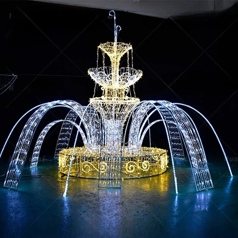 Outdoor large size 3D Christmas decoration display ip65 waterproof led fountain motif light