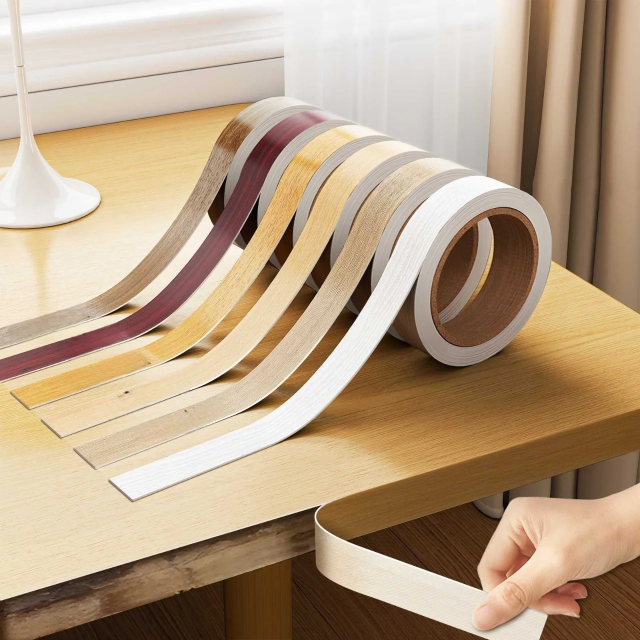 1PC 10m Wood Grain Edging Tape Thickened Self Adhesive Refurbished Self-adhesive Edge Band PVC Decorative Beauty Seam