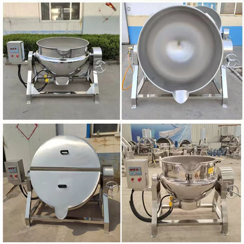 50l Industrial Steam Electric Jacketed Mixer Jacket Kettle With Agitator 50 L Tilt Cooking Pot Jacketed Kettle