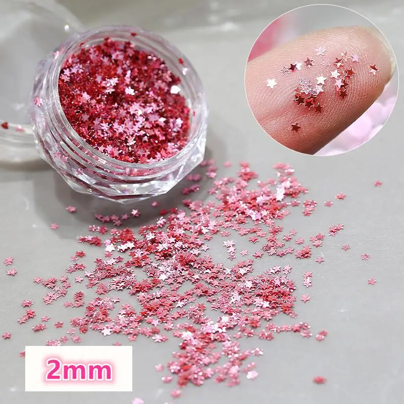 1 Jar Mini Sparkling Star Nail Glitter Pentagram Decoration Nail Salon Design Cute Accessories DIY Nail Art Design