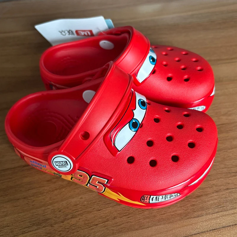 

Hot Lightninged Mcqueens Pixar Cars Cartoon Solid Waterproof Slippers Children Outdoor Sandals Breathable Eva Shoes With Light