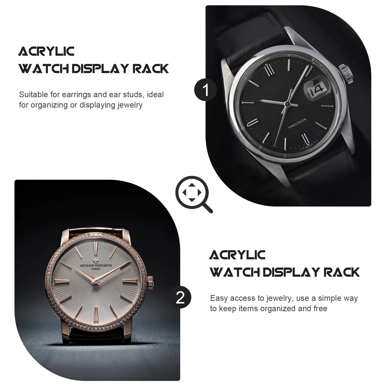 

Acrylic Display Stand Transparent Removable Stand For Wristwatches Multi-Functional Storage Rack Non-Slip Base Environmentally