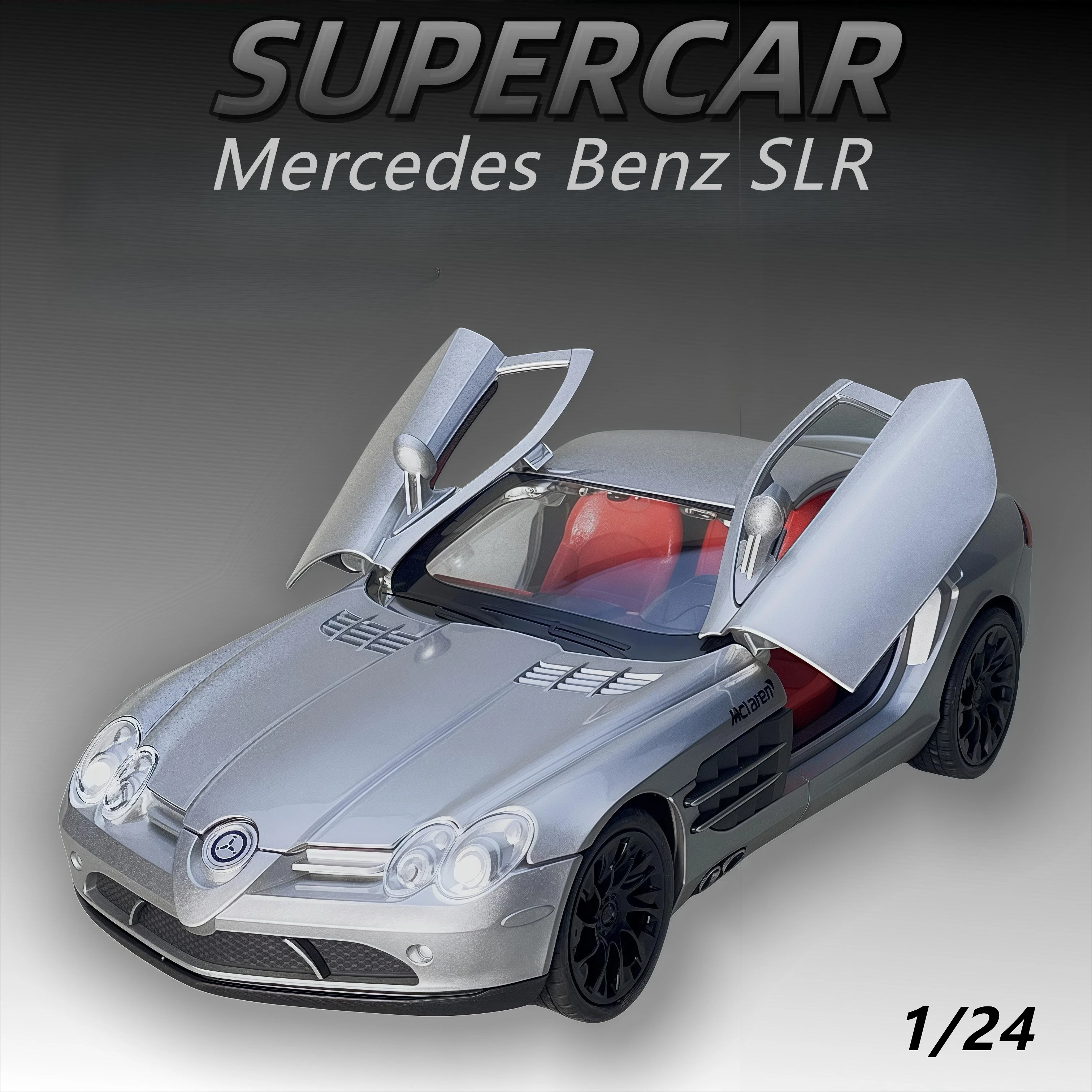 

1:24 Mercedes Benz SLR, модель из сплава, гоночный автомобиль, игрушка, литье под давлением металла, звуковой и легкий автомобиль, игрушки для детей, подарки на автомобиль
