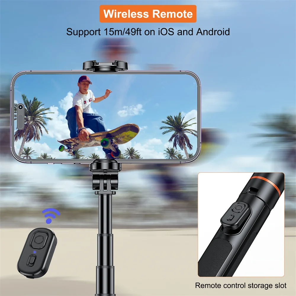 VRIG-Trépied pour perche à selfie, support de téléphone pour Live Vlog, support de téléphone à distance avec Coldshoe, iPhone, Android, MicLight, 2025 m, 1.6